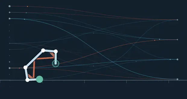 Animated clip of evolved creatures learning to run