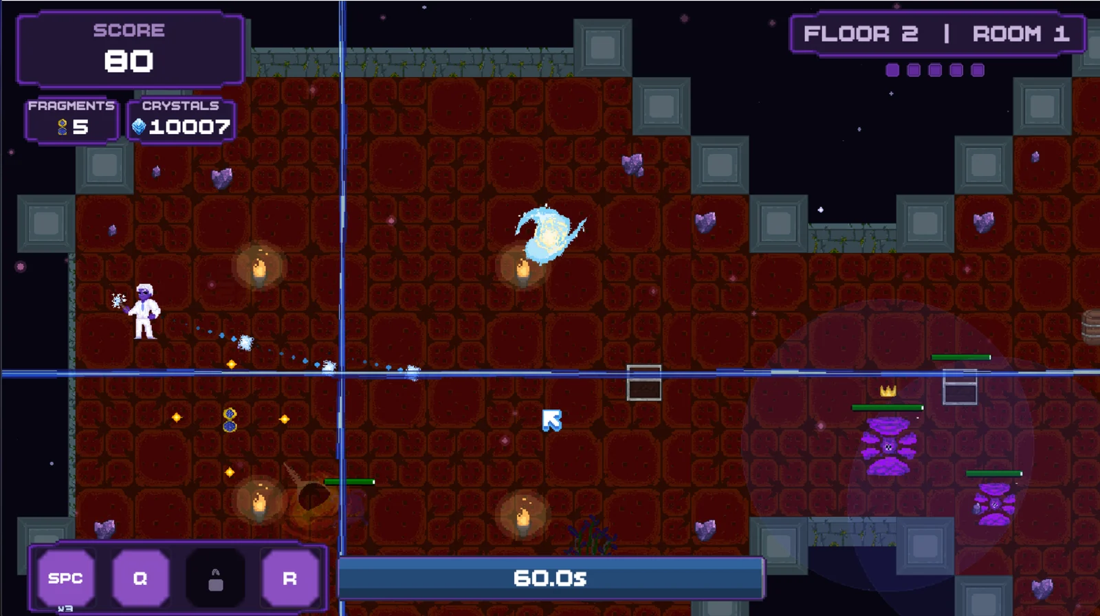 Floor 2, a red crystal room with elite enemies