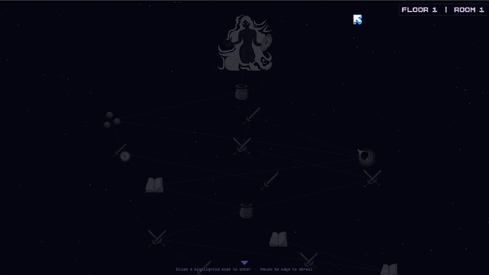 The floor map drawn as a constellation of linked nodes